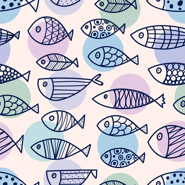 Fish seamless pattern — Stock Vector