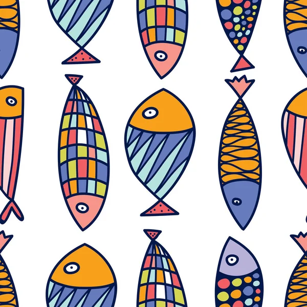 Fish seamless pattern — Stock Vector