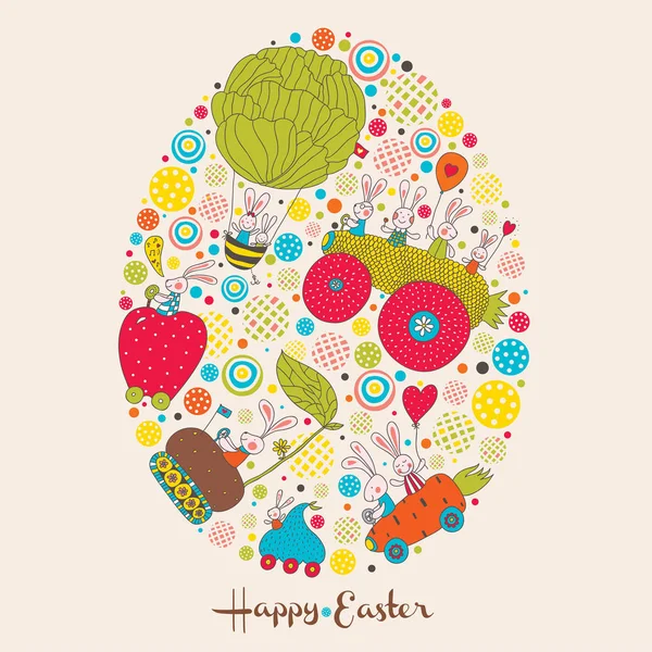 Veselé Velikonoční pohlednice — Stockový vektor