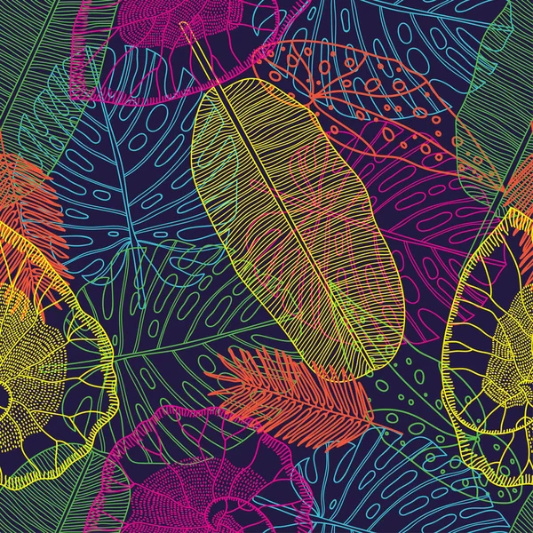 Motif sans couture avec les feuilles — Image vectorielle