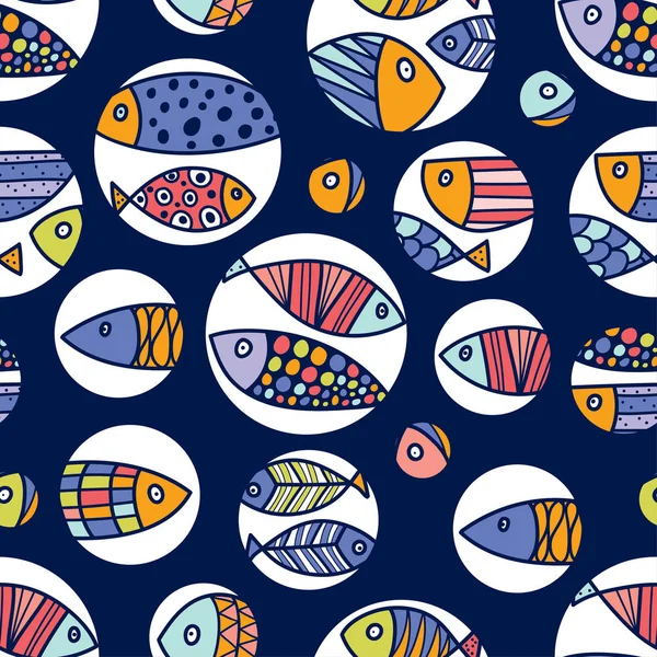 鱼类无缝图案 — 图库矢量图片