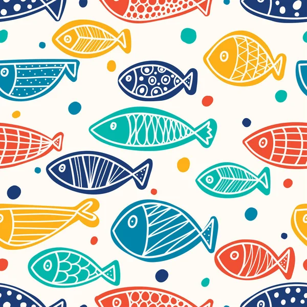 Fish seamless pattern — Stock Vector