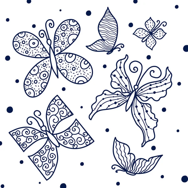 Patrón de mariposas sin costura — Archivo Imágenes Vectoriales
