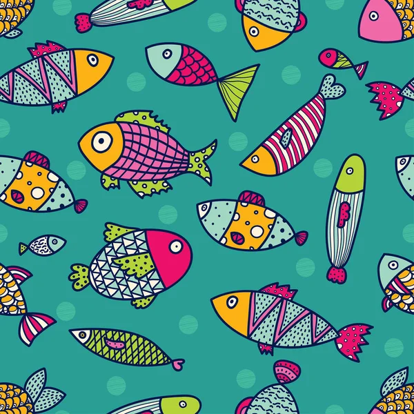 Fish seamless pattern — Stock Vector