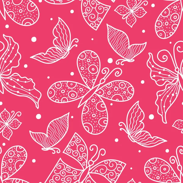 Butterflies seamless pattern — Stock Vector