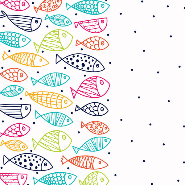 Бесшовный узор с красочными рыбами
