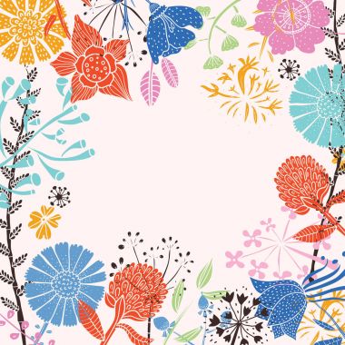 çerçeve kır çiçekleri ile