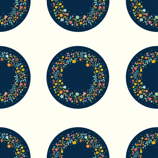 Cercles floraux sans couture — Image vectorielle