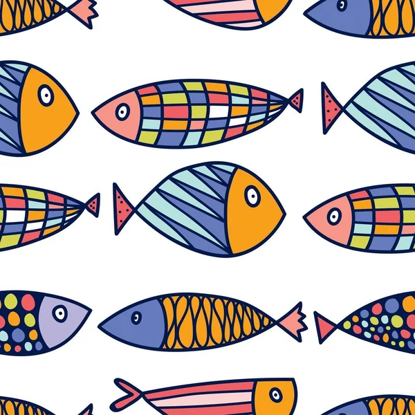 Bezešvý vzorek ryb — Stockový vektor