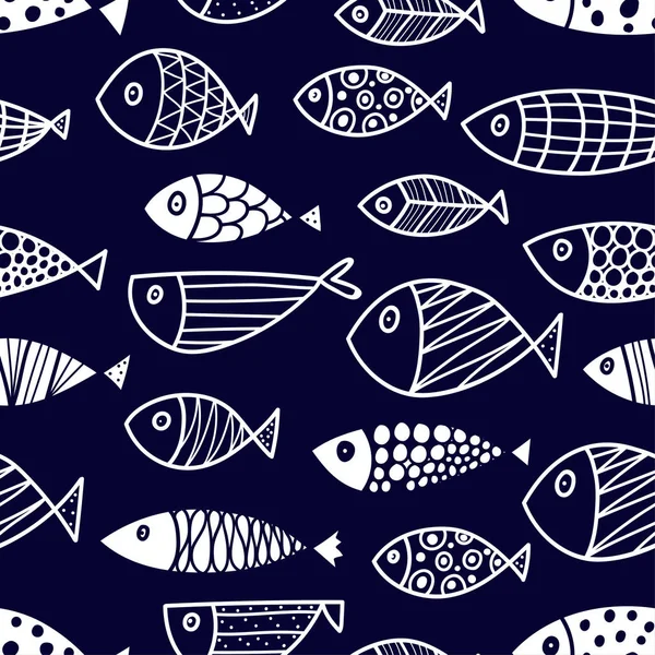 Patrón sin costura de pescado — Archivo Imágenes Vectoriales