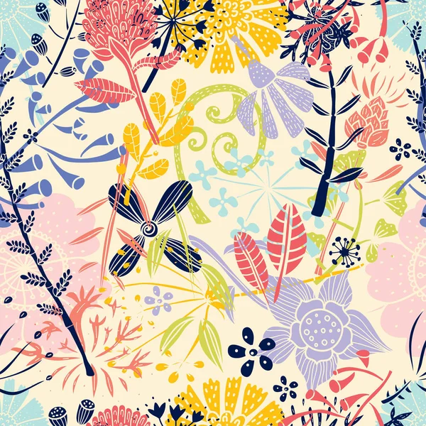 Motif floral sans couture — Image vectorielle