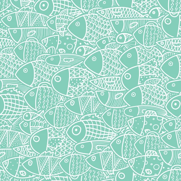 Fisk Sömlösa Mönster Vektorillustration — Stock vektor