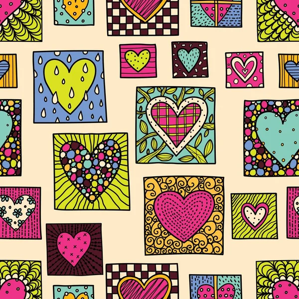 Hearts Seamless Pattern Vector Illustration — Stock Vector