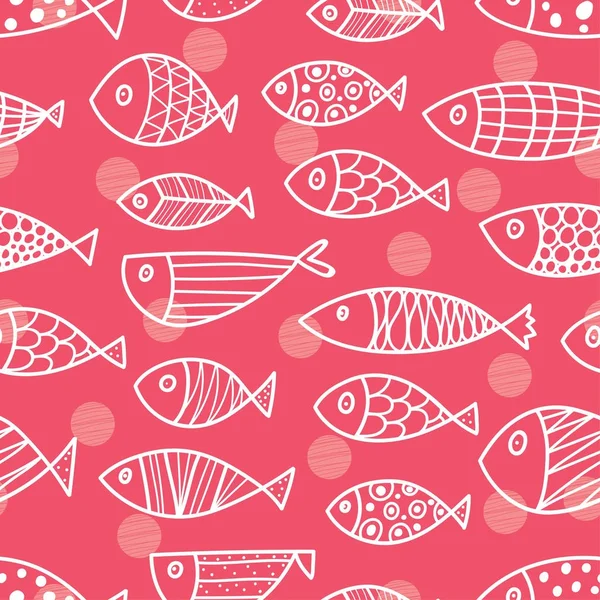 Illustration Vectorielle Modèle Sans Couture Poisson — Image vectorielle