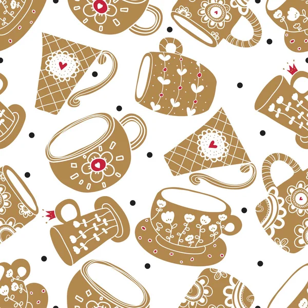 Marine Motifs Cute Seamless Pattern — Stock Vector