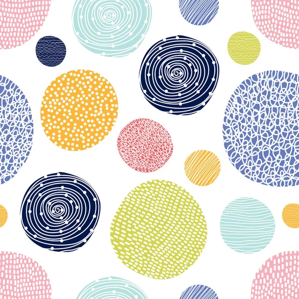 Seamless Pattern Polka Dot Fabric Wallpaper Vector — Stock Vector