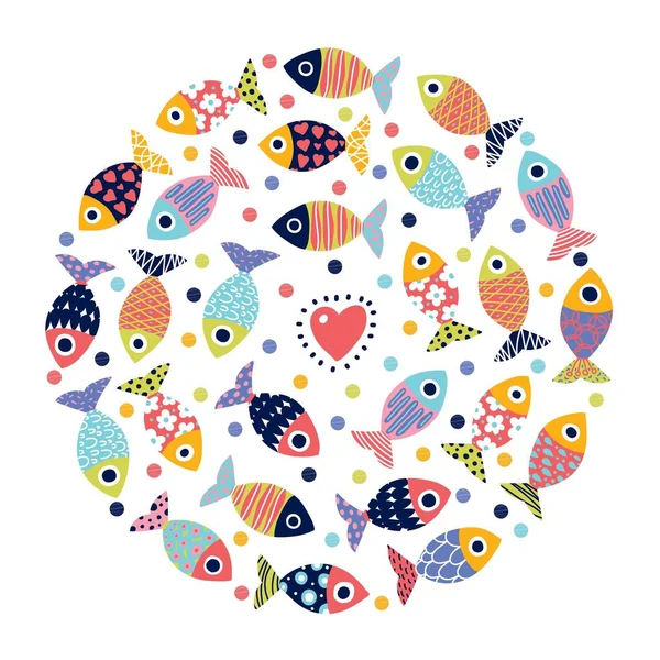 Fish Seamless Pattern Vector Illustration — Stock Vector