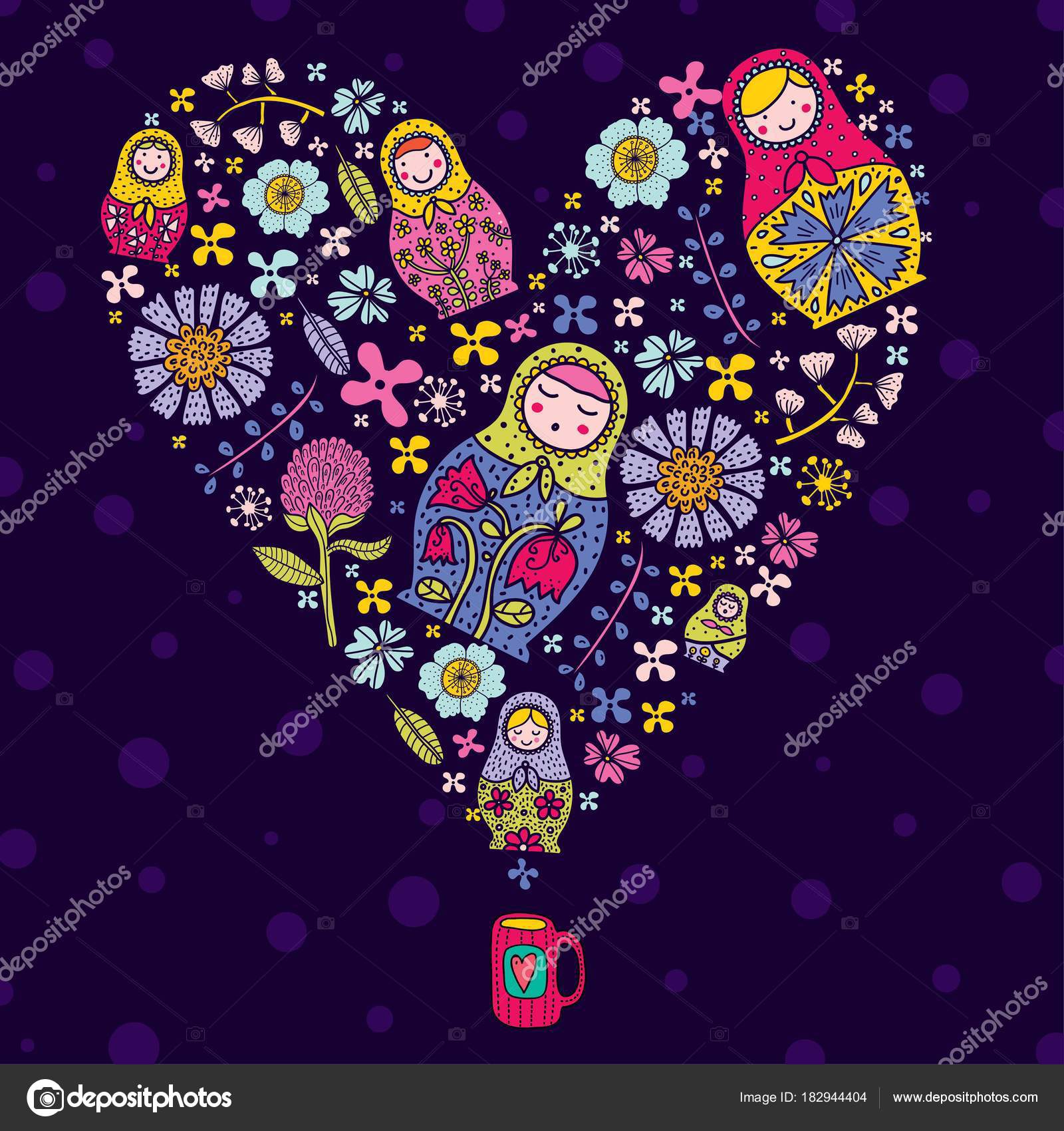 Russian Heart Cute Illustration Matryoshka Flowers Cute Babushka Vector Image By C Vyazovskaya Vector Stock Russian Heart Cute Illustration Matryoshka Flowers Cute Babushka Vector Image By C Vyazovskaya Vector Stock