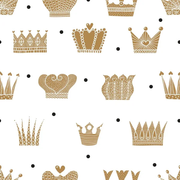 Couronne Pois Mignon Motif Sans Couture — Image vectorielle