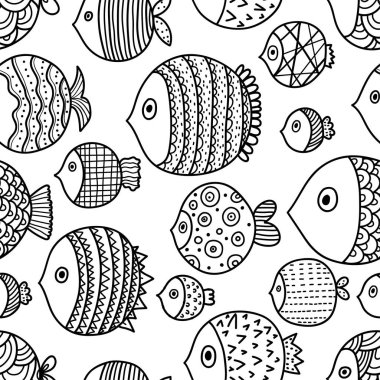 Çizgi gri balık. Seamless modeli.