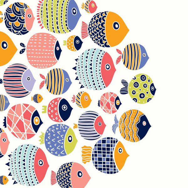 Симпатичная открытка с декоративной рыбой.