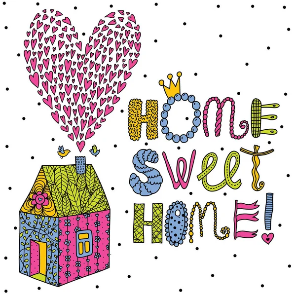 Sweet Home Arka Plan Vektör Kartpostal — Stok Vektör