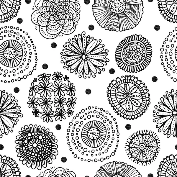 Textura Sin Costura Floral Adornada Patrón Sin Fin Con Flores — Archivo Imágenes Vectoriales