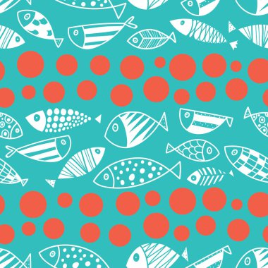 Sevimli çizgi balık. Arka plan çocuklar. Seamless modeli.