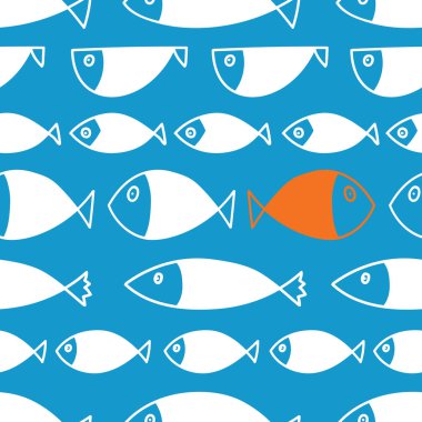 Şirin balık. Çocuk geçmişi. Kusursuz desen. Tekstil endüstrisinde, kağıt, arkaplanda, koleksiyon defterinde kullanılabilir.