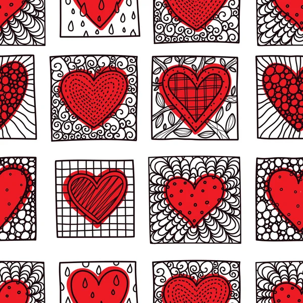 Εικονογράφηση Φορέα Χωρίς Ραφή Πρότυπο Καρδιές — Διανυσματικό Αρχείο
