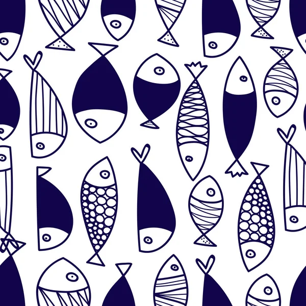 Cute Fish Kids Background Seamless Pattern Can Used Textile Industry — Stock Vector