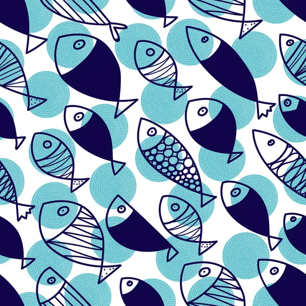 Симпатичная Рыбка Детей Бесшовный Шаблон Использован Текстильной Промышленности Бумаге Фоновом — стоковый вектор