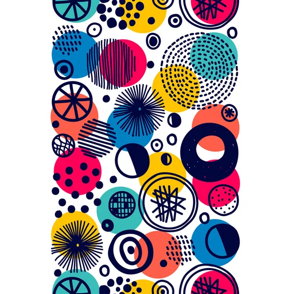 Cute Polka Dots Abstract Vertical Seamless Border Can Used Textile — ストックベクタ