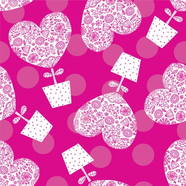 Flowers-hearts. Romantic seamless pattern for lovers.