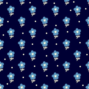 Bahar çiçeğiyle sevimli, dikişsiz desen. Klasik çiçek illüstrasyonu. Moda baskıları için şablon.