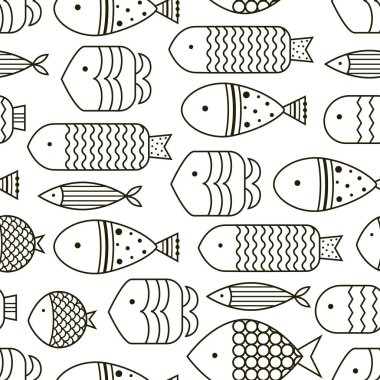 Kara balık. Vektörsüz desen.