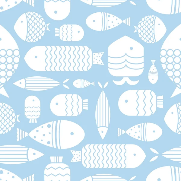 Cute Fish Kids Background Seamless Pattern Can Used Textile Industry — Stock Vector