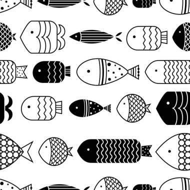 Kara balık. Vektörsüz desen.