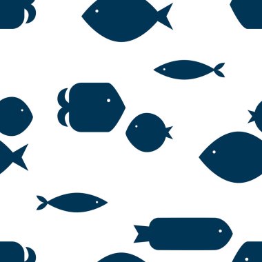 Şirin balık. Çocuk geçmişi. Kusursuz desen. Tekstil endüstrisinde, kağıt, arkaplanda, koleksiyon defterinde kullanılabilir.