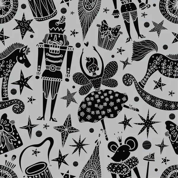 Christmas vector seamless Nutcracker pattern.  Seamless pattern can be used for wallpaper, pattern fills, web page background, surface textures.
