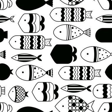 Kara balık. Vektörsüz desen.