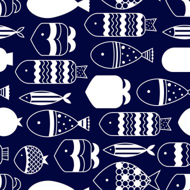 Kara balık. Vektörsüz desen.