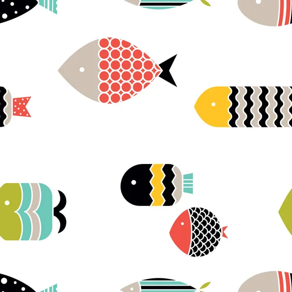 Cute Fish Kids Background Seamless Pattern Can Used Textile Industry — Stock Vector