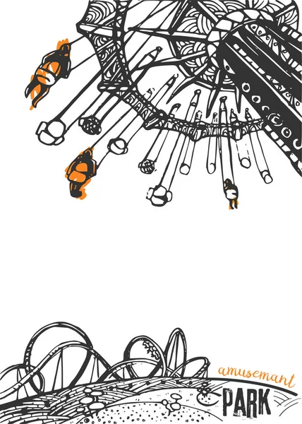 beyaz zemin üzerinde eğlence parkı