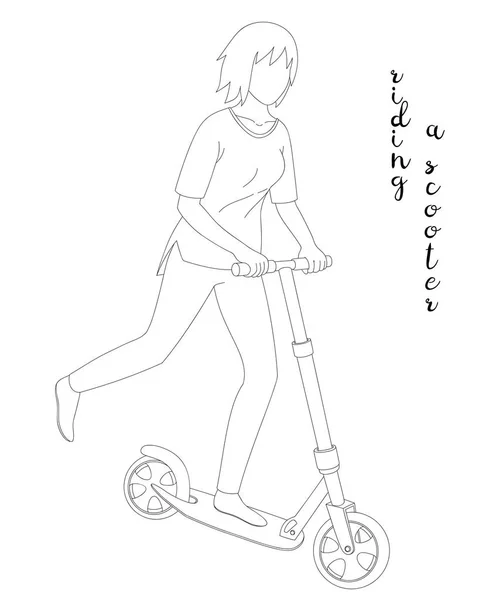 Kız bir scooter sürme