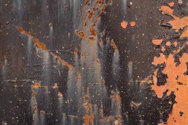 Grunge paslı koyu metal arkaplan dokusu veya arkaplan, pankart boyutu