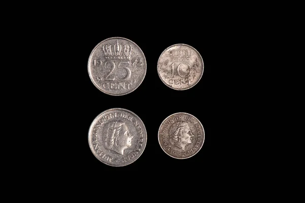 Holandia Centów Zabytkowej Monety Juliana Koningin Der Nederlanden Obie Strony — Zdjęcie stockowe