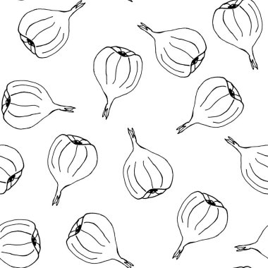 Sarımsak kafaların hatları pürüzsüz. Kapat.