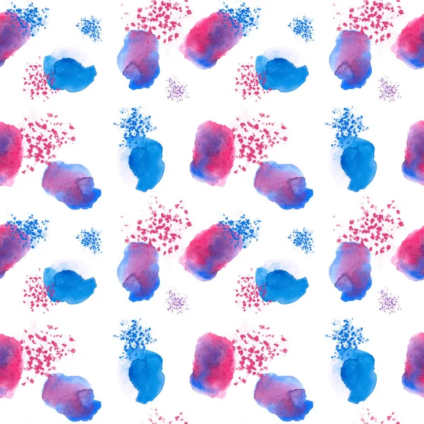 Seamless pattern with colorful watercolor stain on a white background. for fabric print, paper card, textile