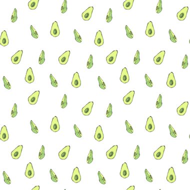 Avokado kusursuz desen, işaretleyici grafikler. Tasarım veya arkaplan
